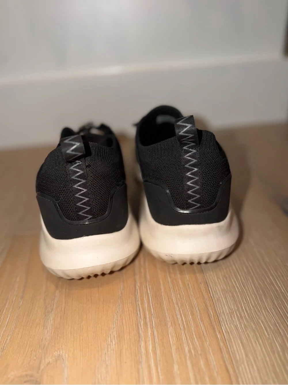 Men's Black Slip-On Knit Athletic Sneakers
